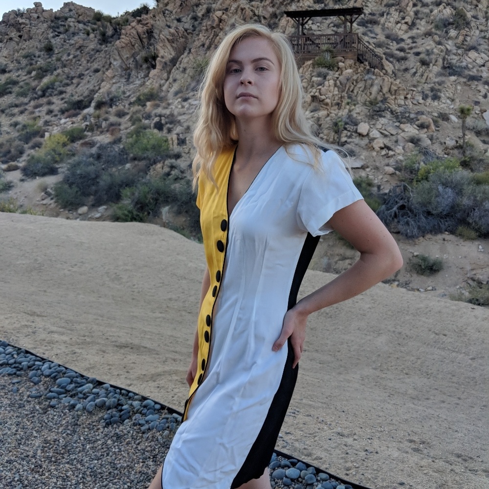 Vintage 90's block color dress